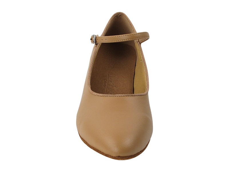 SERA5522 Beige Brown Leather with (5028) 1.2&quot; Cuban Heel in the photo