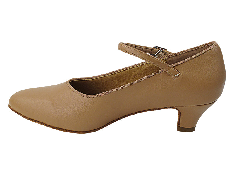 SERA5522 Beige Brown Leather with (5028) 1.2&quot; Cuban Heel in the photo