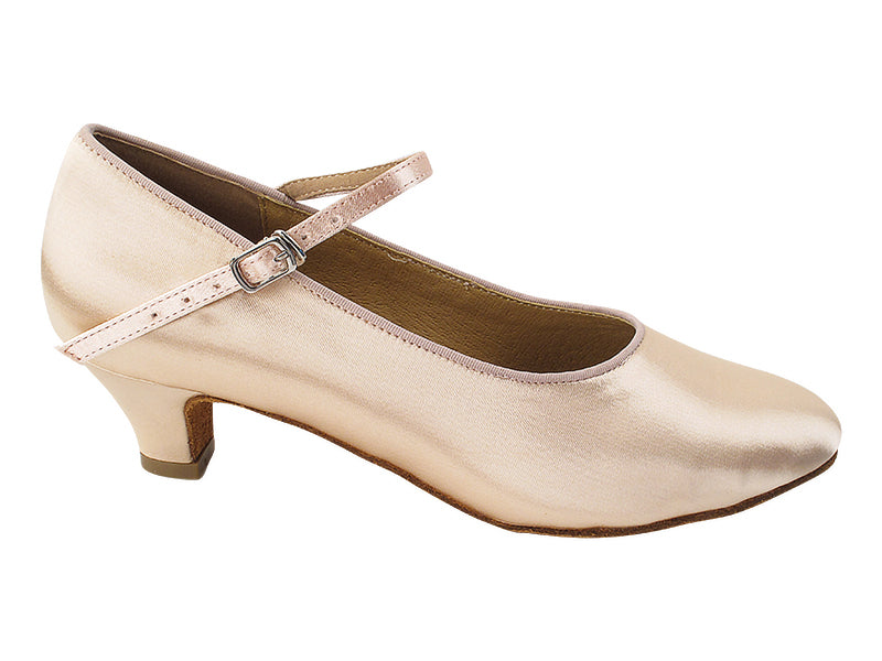 SERA5522 Flesh Satin with (5028) 1.2&quot; Cuban Heel in the photo