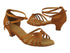 SERA6005 Dark Tan Satin with 1.3" Heel in the photo