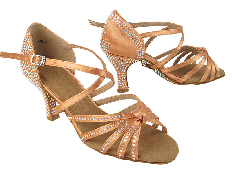 SERA6005XCC 153 Tan Satin with 3 inch Heel (5059) in the photo