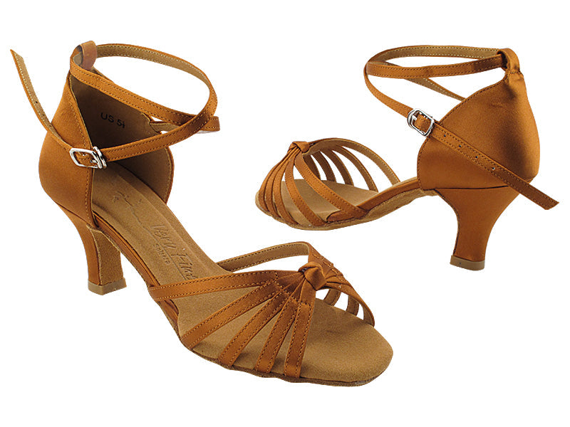 SERA6005 Dark Tan Satin with 2.5&quot; heel (2040) in the photo