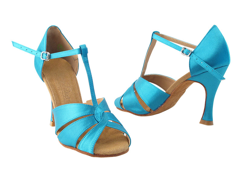 SERA6006 120 Blue Satin with 3&quot; heel in the photo