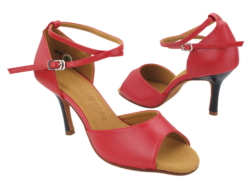 SERA6012 217 Red Leather_Black Patent Wrapped Slim Heel with 3&quot; Slim Heel (6646) in the photo