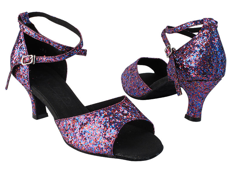 SERA6012 100 Blue Illusion Party Sparkle_Whole Shoes with 2.5&quot; low heel in the photo