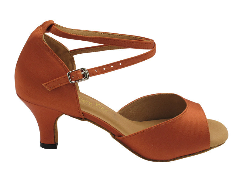 SERA6012 Dark Tan Satin with 2.5&quot; heel in the photo