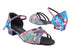 6027FT 198 Blue Purple Flower Satin_Flesh Mesh with Women 1" Heel (8881) in the photo