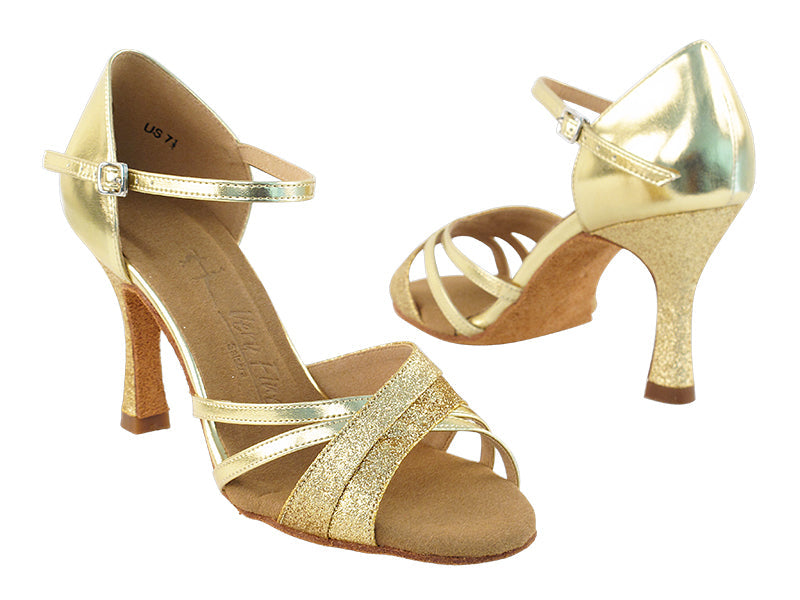 SERA6030 Gold Stardust &amp; Gold with 3&quot; heel in the photo