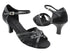 SERA6719 Black Satin & Black Leather Trim with 2.5" Heel (2040) in the photo