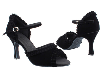 SERA7001 Black Velvet with 3&quot; heel in the photo