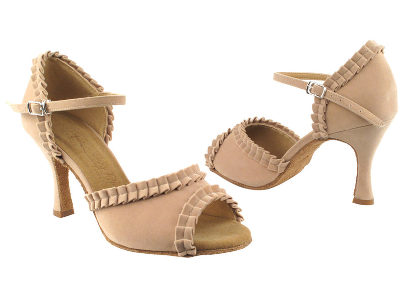 SERA7001 Light Tan Velvet with 3&quot; heel in the photo