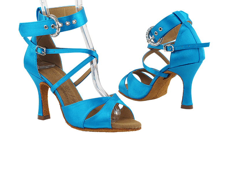 SERA7002 120 Blue Satin with 3&quot; Heel in the photo