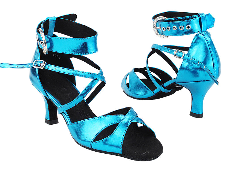 SERA7002 135 Metallic Blue PU with 2.5&quot; Heel (2040) in the photo