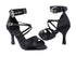 SERA7002 Black Satin with 3" heel in the photo