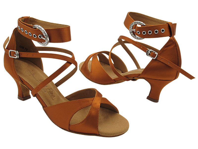 SERA7002 Dark Tan Satin with 2&quot; Slim Heel (MTXZ) in the photo