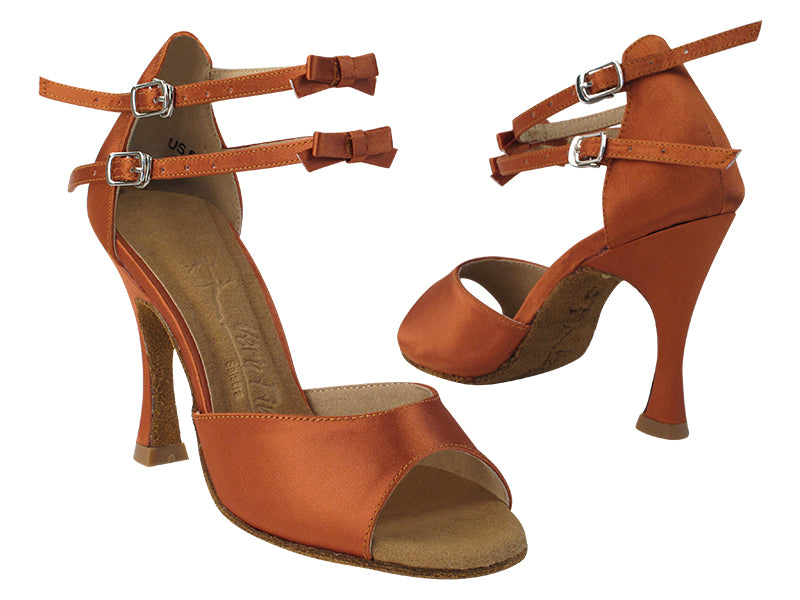 SERA7005ESS 210 Dark Tan Satin with YTG_1173_3.5 inch Heel in the photo