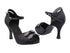 SERA7007 Black Satin with 3" Flare Heel (5059) in the photo