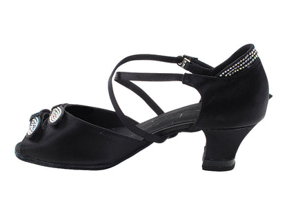 SERA7007DB Black Satin_X-Strap Arch with 2&quot; Medium Heel (3G09) in the photo