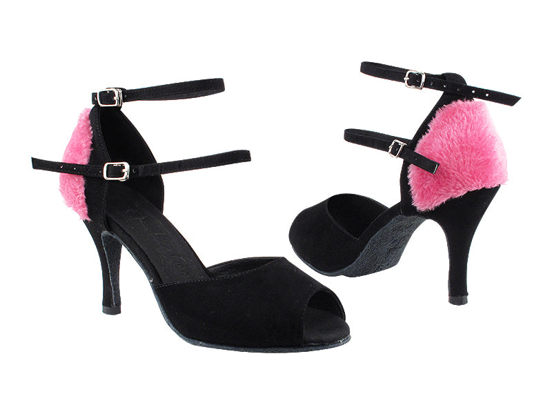 SERA7008 Black Nubuck_Pink with 3&quot; Slim Heel (6646) in the photo