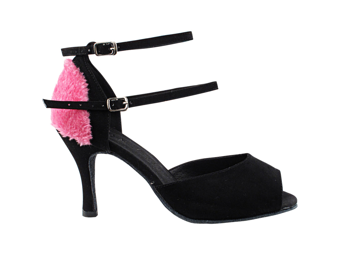 SERA7008 Black Nubuck_Pink with 3&quot; Slim Heel (6646) in the photo