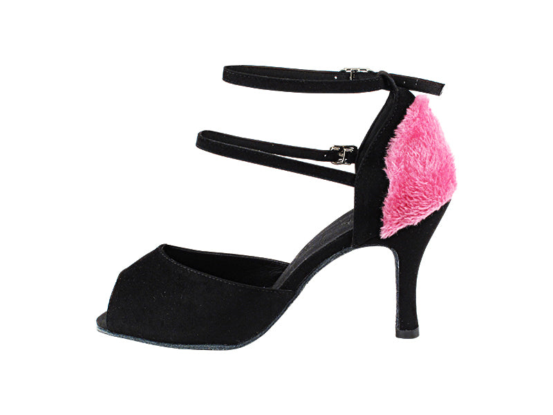 SERA7008 Black Nubuck_Pink with 3&quot; Slim Heel (6646) in the photo