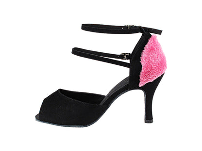 SERA7008 Black Nubuck_Pink with 3&quot; Slim Heel (6646) in the photo