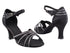 SERA7009 Black Satin with 2.5" Spool Heel (PG) in the photo