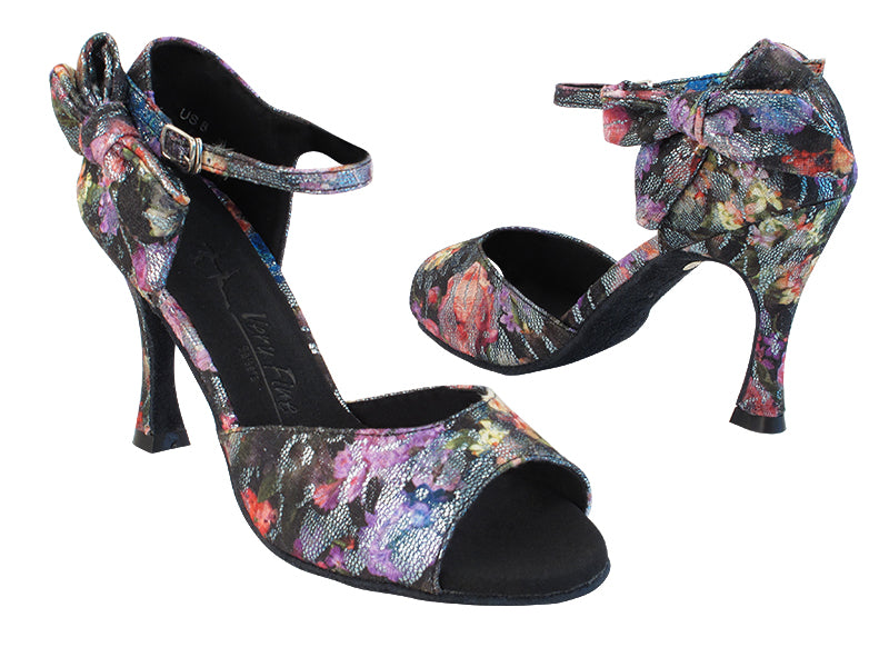 SERA7010 197 Flower Glitter Satin with (YTG 1173) 3.5&quot; Heel in the photo