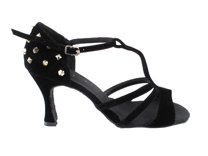 SERA7012 Black Nubuck_Studs_On_Black with  3&quot; Heel (5059) in the photo