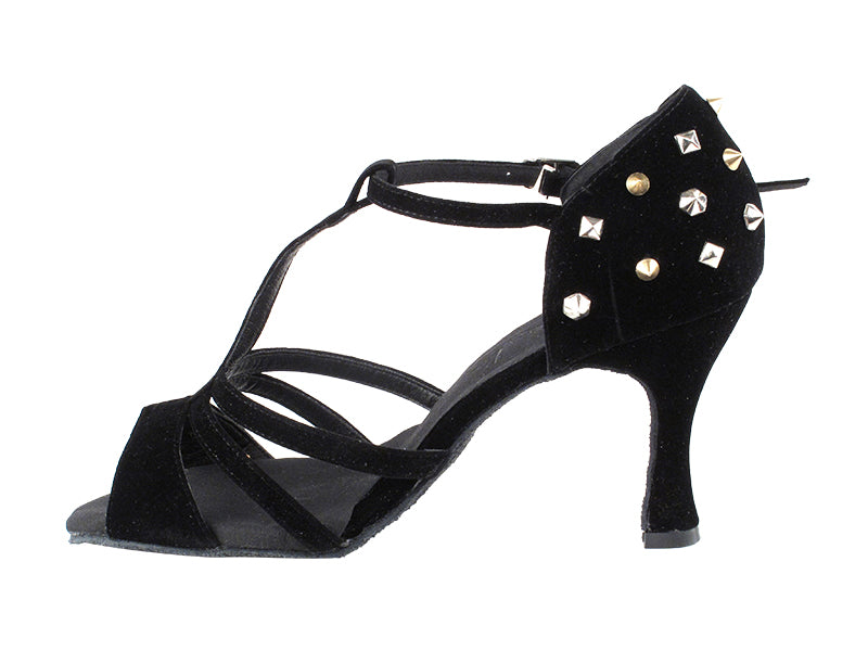 SERA7012 Black Nubuck_Studs_On_Black with  3&quot; Heel (5059) in the photo