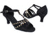 SERA7012 Black Satin_Gold with 2.5" Heel (2040) in the photo