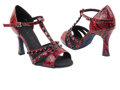 SERA7012 Red Snake with 3&quot; heel in the photo