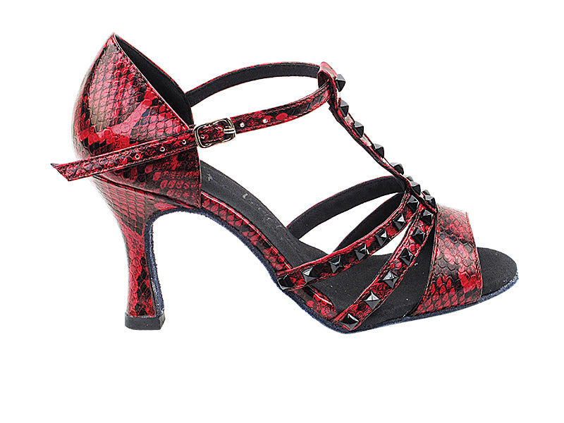 SERA7012 Red Snake with 3&quot; heel in the photo