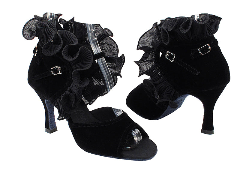 SERA7013 Black Velvet with 3&quot; heel in the photo