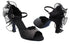 SERA7014 Black Satin with 3" heel in the photo