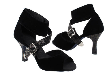 SERA7015 Black Velvet with 3&quot; heel in the photo