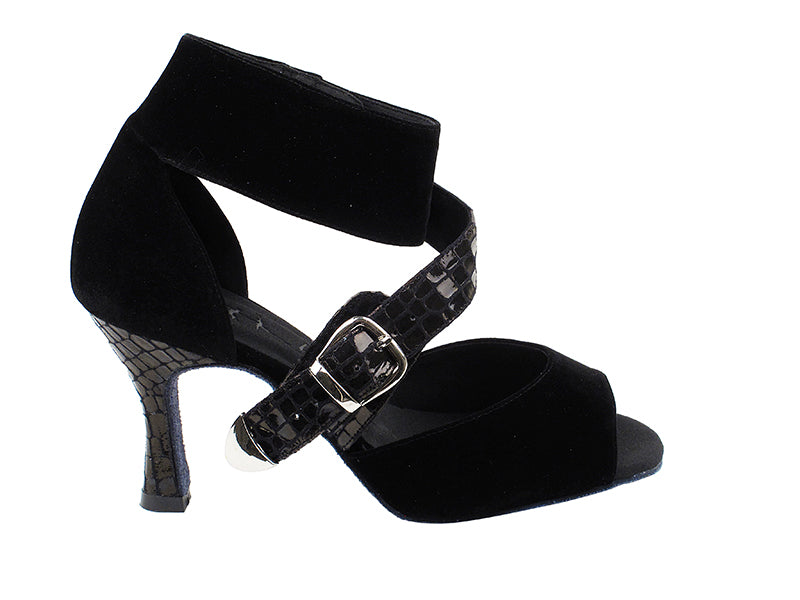 SERA7015 Black Velvet with 3&quot; heel in the photo