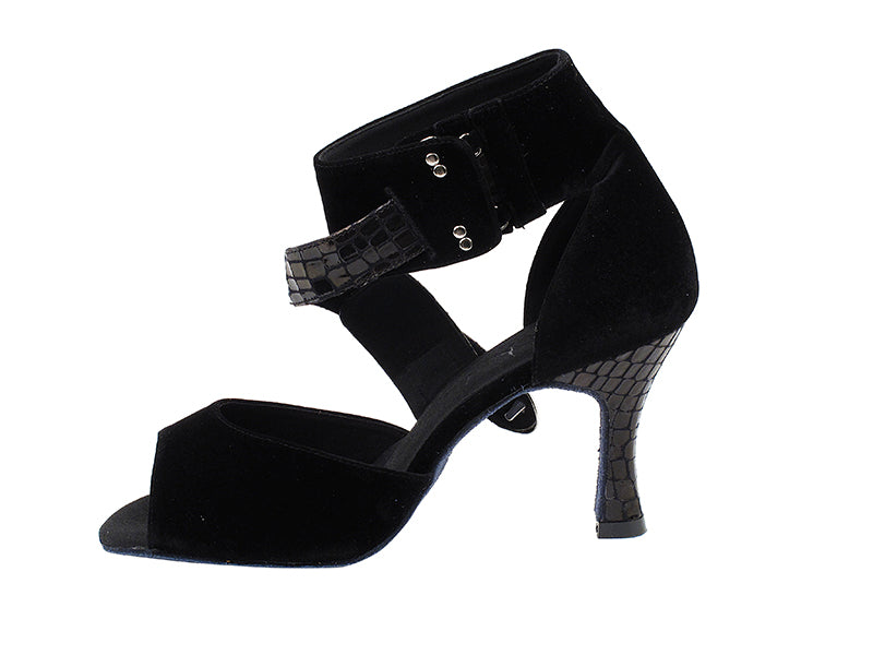 SERA7015 Black Velvet with 3&quot; heel in the photo