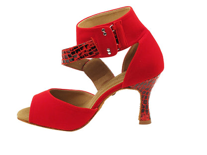 SERA7015 Red Velvet with 3&quot; heel in the photo