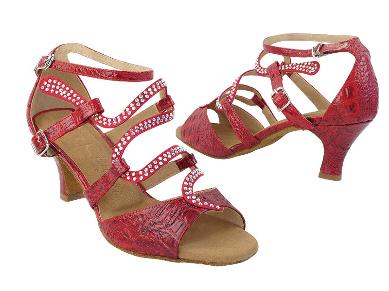 SERA7017 236 Red Crocodile with (2040) 2.5&quot; Heel in the photo