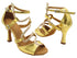 SERA7017 Shiny Gold Leather with 3" Flare Heel (5059) in the photo