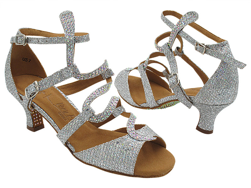 SERA7017 129 Silver Sparklenet with 2&quot; Slim Heel (MTXZ) in the photo