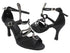 SERA7017 Black Satin with 3" Flare Heel (5059) in the photo