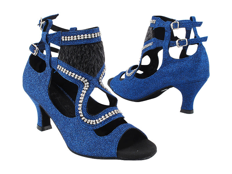 SERA7018 190 Glitter Dark Blue Satin with 2.5&quot; Heel (2040) in the photo