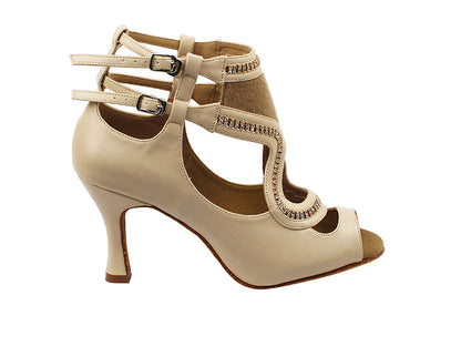 SERA7018 Beige with 3&quot; heel in the photo