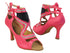 SERA7018 121 Rose Satin_16 Black with 3" Flare Heel in the photo