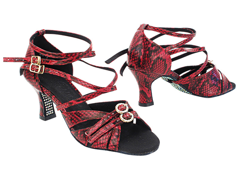 SERA7020CC 241 Red Snake PU_Bottom Rhinestone Only with 2.5&quot; Heel (PG) in the photo