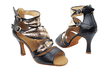 SERA7023 Black Leather with 3&quot; Flare Heel (5059) in the photo