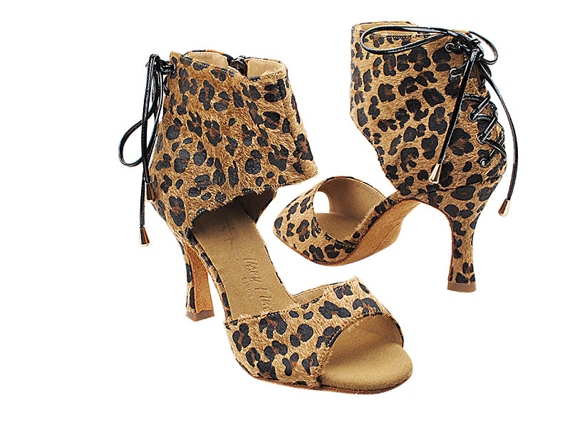 SERA7024 Brown Leopard Hair with 3&quot; Flare Heel (5059) in the photo