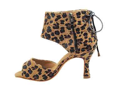 SERA7024 Brown Leopard Hair with 3&quot; Flare Heel (5059) in the photo